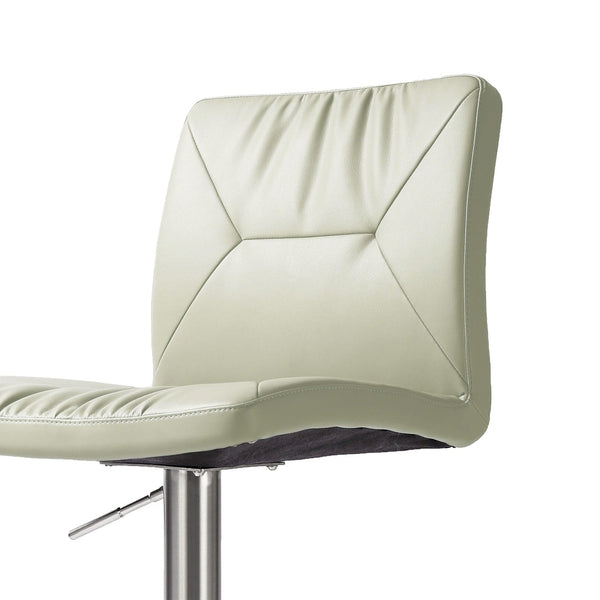 TOV Furniture Paddy Modern Vegan Leather Adjustable Stool with Stainless Steel Frame for Elegant Kitchen Seating Light Grey TOV-D68625