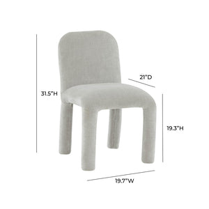 TOV Furniture Georgia Performance Chenille Dining Chair – Modern Elegance with Plush Comfort for Every Gathering Light Grey TOV-D68635