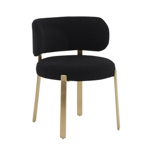 TOV Furniture Margaret Sculptural Performance Boucle Dining Chair – Retro Flair Meets Contemporary Comfort Design Black TOV-D68648