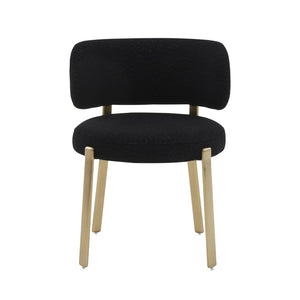 TOV Furniture Margaret Sculptural Performance Boucle Dining Chair – Retro Flair Meets Contemporary Comfort Design Black TOV-D68648