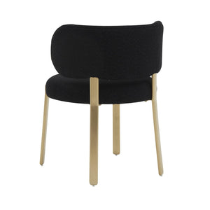TOV Furniture Margaret Sculptural Performance Boucle Dining Chair – Retro Flair Meets Contemporary Comfort Design Black TOV-D68648