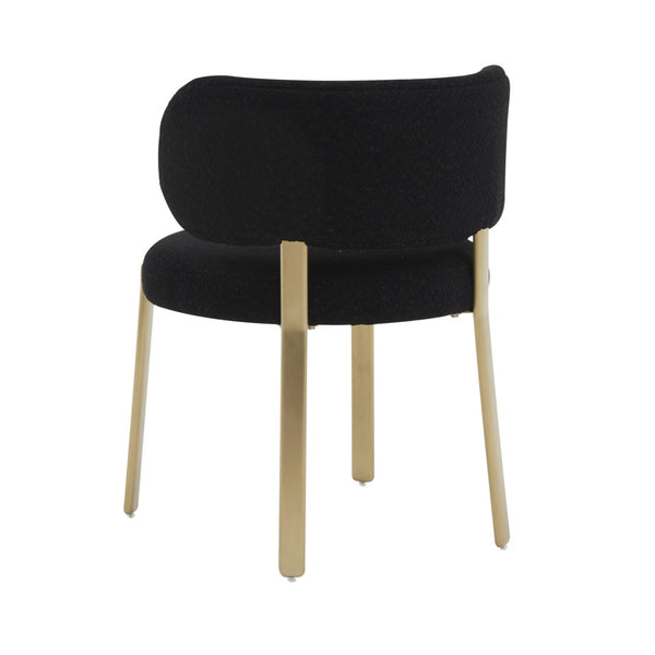 TOV Furniture Margaret Sculptural Performance Boucle Dining Chair – Retro Flair Meets Contemporary Comfort Design Black TOV-D68648