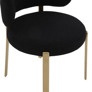 TOV Furniture Margaret Sculptural Performance Boucle Dining Chair – Retro Flair Meets Contemporary Comfort Design Black TOV-D68648