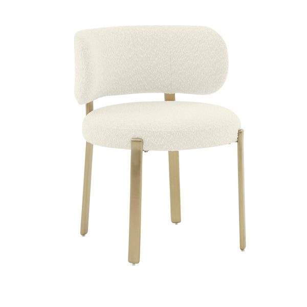 TOV Furniture Margaret Sculptural Performance Boucle Dining Chair – Retro Flair Meets Contemporary Comfort Design Cream TOV-D68649