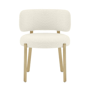 TOV Furniture Margaret Sculptural Performance Boucle Dining Chair – Retro Flair Meets Contemporary Comfort Design Cream TOV-D68649