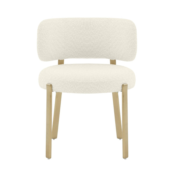 TOV Furniture Margaret Sculptural Performance Boucle Dining Chair – Retro Flair Meets Contemporary Comfort Design Cream TOV-D68649