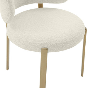 TOV Furniture Margaret Sculptural Performance Boucle Dining Chair – Retro Flair Meets Contemporary Comfort Design Cream TOV-D68649