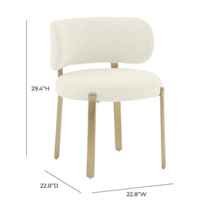 TOV Furniture Margaret Sculptural Performance Boucle Dining Chair – Retro Flair Meets Contemporary Comfort Design Cream TOV-D68649