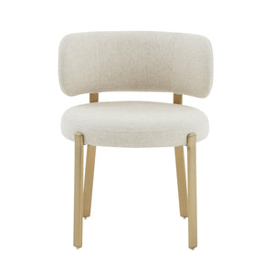 TOV Furniture Margaret Cream Performance Linen Dining Chair - Sculptural Comfort, Water-Repellent & Fully Assembled TOV-D68650