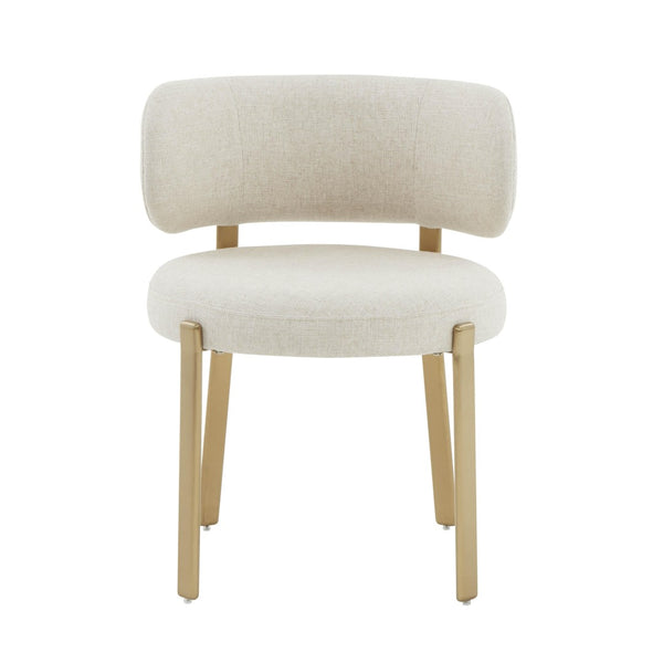 TOV Furniture Margaret Cream Performance Linen Dining Chair - Sculptural Comfort, Water-Repellent & Fully Assembled TOV-D68650