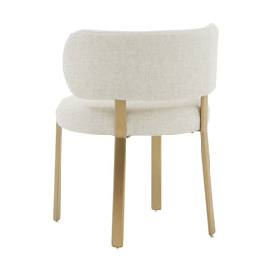 TOV Furniture Margaret Cream Performance Linen Dining Chair - Sculptural Comfort, Water-Repellent & Fully Assembled TOV-D68650