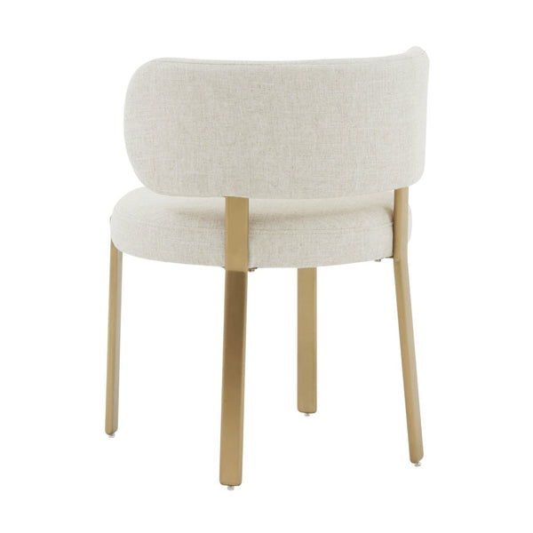 TOV Furniture Margaret Cream Performance Linen Dining Chair - Sculptural Comfort, Water-Repellent & Fully Assembled TOV-D68650