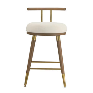 TOV Furniture Juniper Cream Velvet Stool – Plush Comfort & Stylish Design for Modern Kitchens and Home Bars Bar Height TOV-D68684
