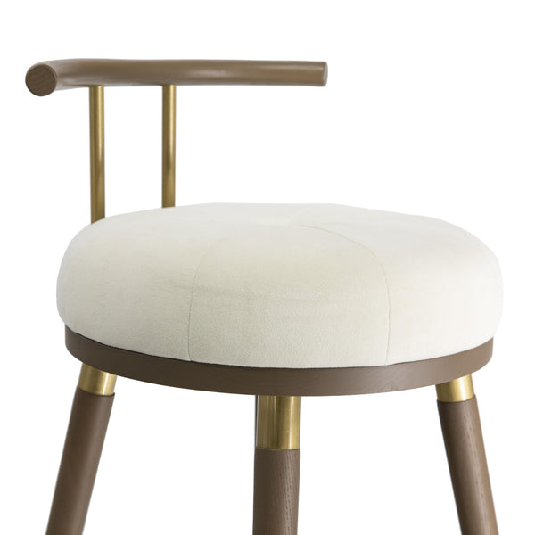 TOV Furniture Juniper Cream Velvet Stool – Plush Comfort & Stylish Design for Modern Kitchens and Home Bars Bar Height TOV-D68684