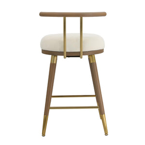 TOV Furniture Juniper Cream Velvet Stool – Plush Comfort & Stylish Design for Modern Kitchens and Home Bars Bar Height TOV-D68684