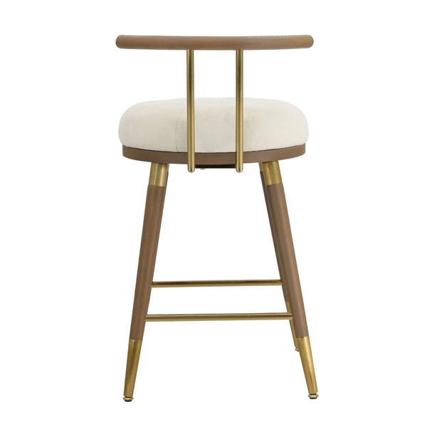 TOV Furniture Juniper Cream Velvet Stool – Plush Comfort & Stylish Design for Modern Kitchens and Home Bars Bar Height TOV-D68684