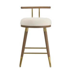 TOV Furniture Juniper Cream Velvet Stool – Plush Comfort & Stylish Design for Modern Kitchens and Home Bars Counter Height TOV-D68685