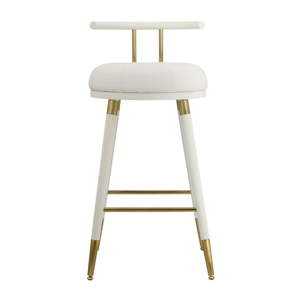 TOV Furniture Juniper Elegant Vegan Leather Stool with Gold Accents – Modern Minimalist Design for Your Space Counter Height TOV-D68687