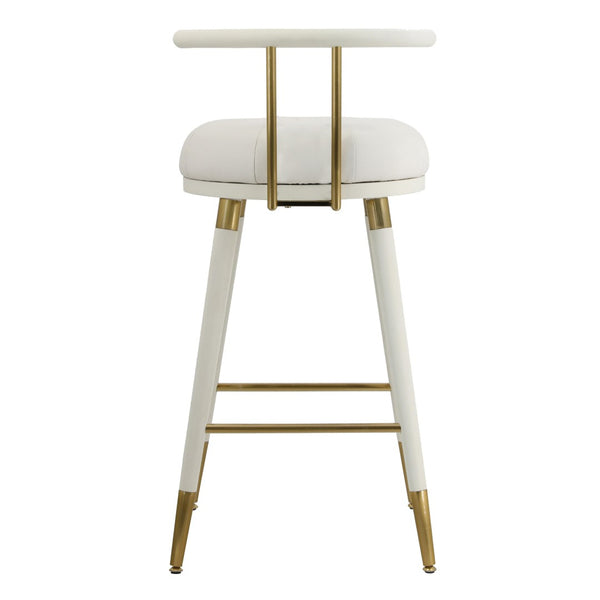 TOV Furniture Juniper Elegant Vegan Leather Stool with Gold Accents – Modern Minimalist Design for Your Space Counter Height TOV-D68687