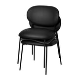 McKenzie Black Vegan Leather Stackable Dining Chair - Set of 2 TOV-D68700 TOV Furniture