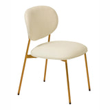 McKenzie Cream Boucle & Vegan Leather Stackable Dining Chair - Set of 2 TOV-D68703 TOV Furniture