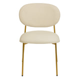 McKenzie Cream Boucle & Vegan Leather Stackable Dining Chair - Set of 2 TOV-D68703 TOV Furniture