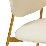 McKenzie Cream Boucle & Vegan Leather Stackable Dining Chair - Set of 2 TOV-D68703 TOV Furniture