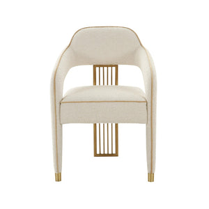 TOV Furniture Corralis Performance Boucle Dining Chair - Art Deco Elegance with Durable Comfort for Stylish Dining Cream TOV-D68705