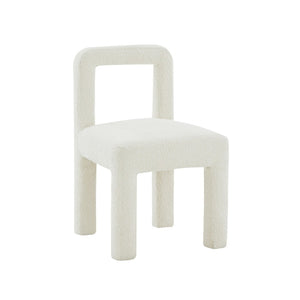 TOV Furniture Hazel Boucle Dining Chair - Modern Sculptural Design with Plush Foam for Comfortable Dining Experience Cream TOV-D68706