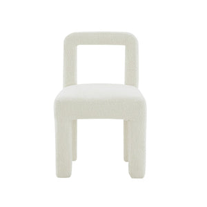 TOV Furniture Hazel Boucle Dining Chair - Modern Sculptural Design with Plush Foam for Comfortable Dining Experience Cream TOV-D68706
