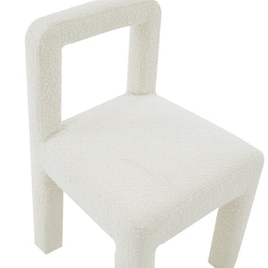 TOV Furniture Hazel Boucle Dining Chair - Modern Sculptural Design with Plush Foam for Comfortable Dining Experience Cream TOV-D68706