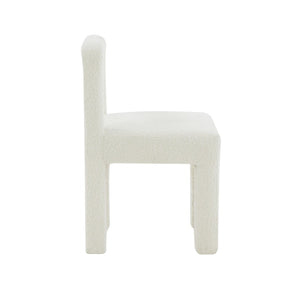 TOV Furniture Hazel Boucle Dining Chair - Modern Sculptural Design with Plush Foam for Comfortable Dining Experience Cream TOV-D68706