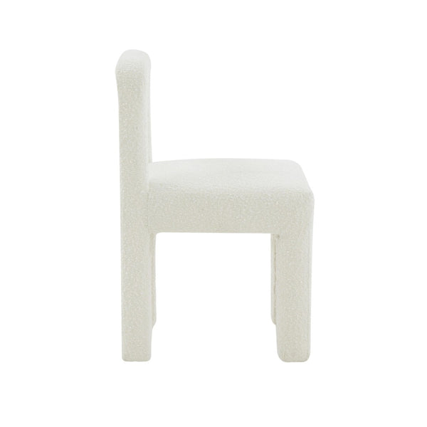 TOV Furniture Hazel Boucle Dining Chair - Modern Sculptural Design with Plush Foam for Comfortable Dining Experience Cream TOV-D68706