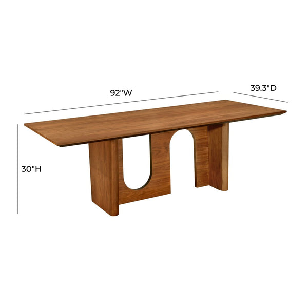 TOV Furniture Satra 92" Walnut Rectangular Dining Table - Stylish, Durable Design for 8 Guests & Modern Interiors TOV-D68715