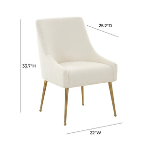 TOV Furniture Beatrix Cream Performance Boucle Side Chair - Elegant Accents, Durable Comfort for Any Space TOV-D68722
