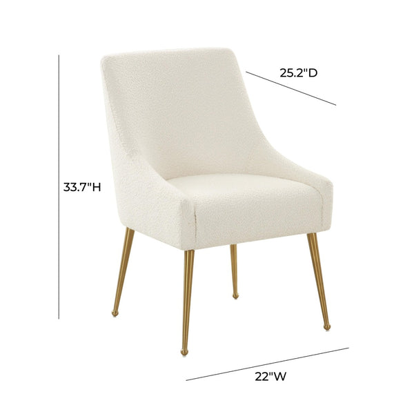 TOV Furniture Beatrix Cream Performance Boucle Side Chair - Elegant Accents, Durable Comfort for Any Space TOV-D68722