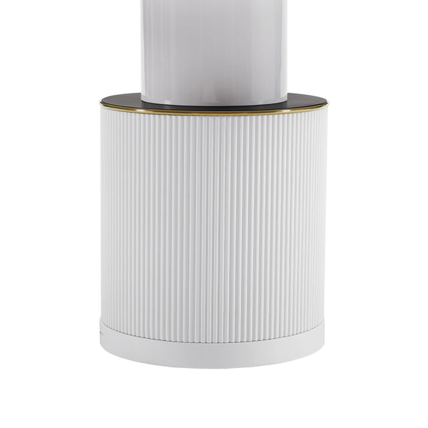 Vanessa White Marble Lacquer 53" Round Dining Table TOV-D68760 TOV Furniture