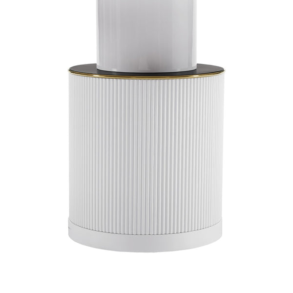 TOV Furniture Vanessa 53" Round Dining Table - Glamorous White Marble with Gold Accents, Ideal for Modern Spaces TOV-D68760