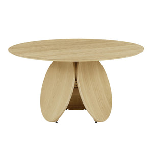 TOV Furniture Emil Oak Round Dining Table: Modern Design with Distinct Three-Disc Base, Seats 6 - Easy Assembly! TOV-D68762