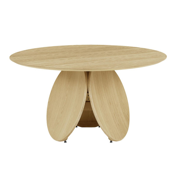TOV Furniture Emil Oak Round Dining Table: Modern Design with Distinct Three-Disc Base, Seats 6 - Easy Assembly! TOV-D68762