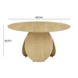 Emil Natural Oak Round Dining Table TOV-D68762 TOV Furniture