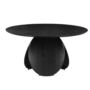 Emil Black Oak Round Dining Table TOV-D68763 TOV Furniture