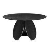 Emil Black Oak Round Dining Table TOV-D68763 TOV Furniture