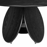 Emil Black Oak Round Dining Table TOV-D68763 TOV Furniture