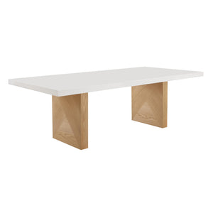 Madeline White Gloss and Natural Ash Dining Table TOV-D68766 TOV Furniture