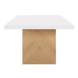 Madeline White Gloss and Natural Ash Dining Table TOV-D68766 TOV Furniture