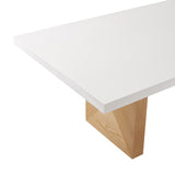 Madeline White Gloss and Natural Ash Dining Table TOV-D68766 TOV Furniture