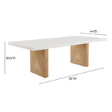 Madeline White Gloss and Natural Ash Dining Table TOV-D68766 TOV Furniture