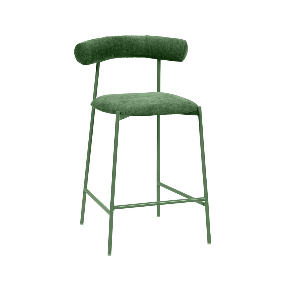 TOV Furniture Liliana Performance Velvet Stool - Modern Glamour for Kitchen and Bar with Durable Comfort & Style Forest Green / Counter Height TOV-D68769