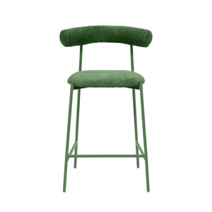 TOV Furniture Liliana Performance Velvet Stool - Modern Glamour for Kitchen and Bar with Durable Comfort & Style Forest Green / Counter Height TOV-D68769